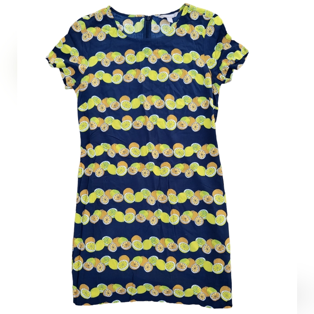 Banana Republic Orange Lemon Lime Citrus Fruit Dress Sz XS
